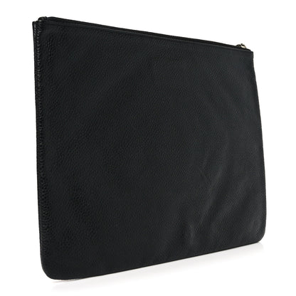 Chanel Caviar Timeless CC Cosmetic Pouch Clutch Black 3 of 8
