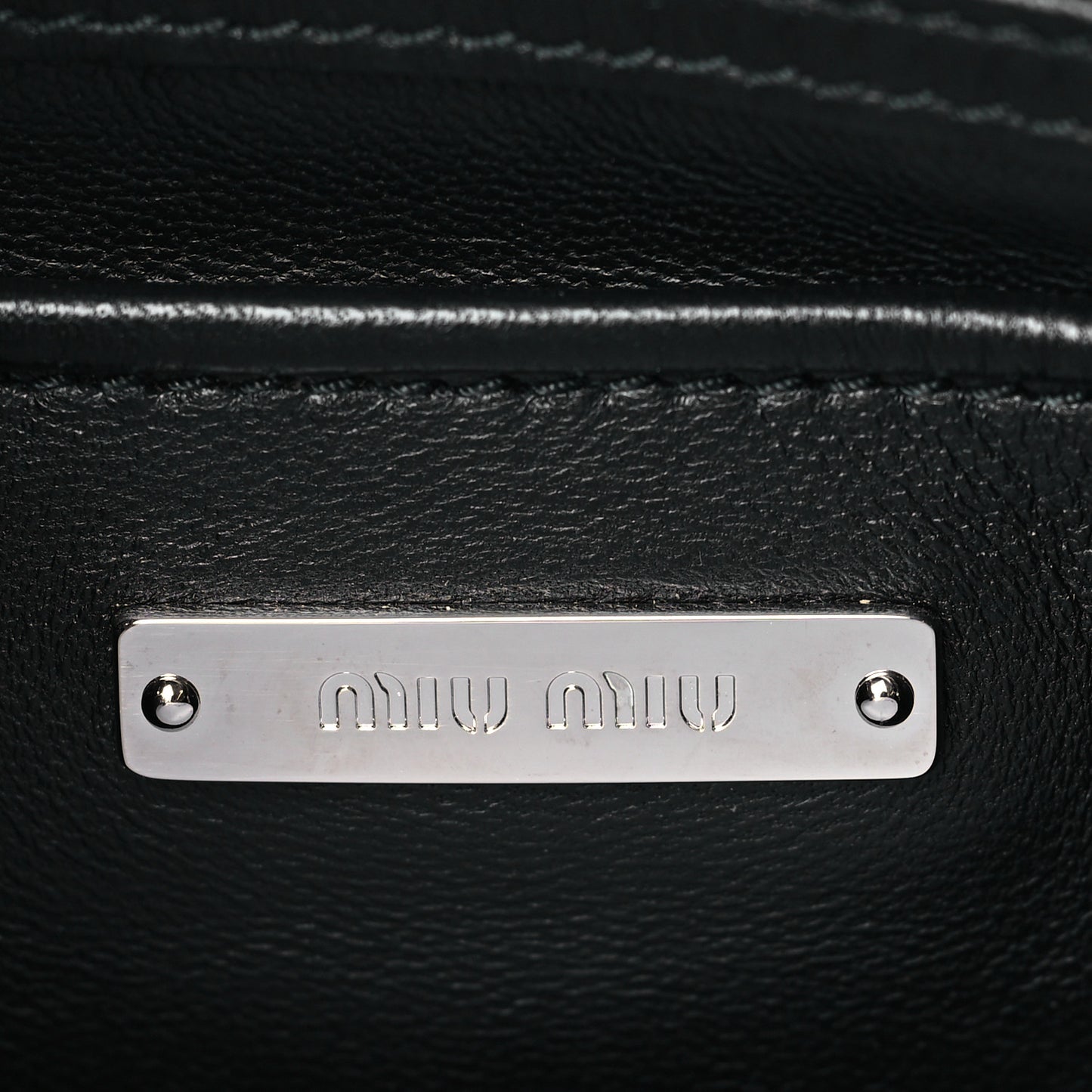 Nappa Matelasse Striped Shoulder Bag Black White