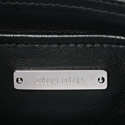 Miu Miu Nappa Matelasse Striped Shoulder Bag Black White 6 of 10