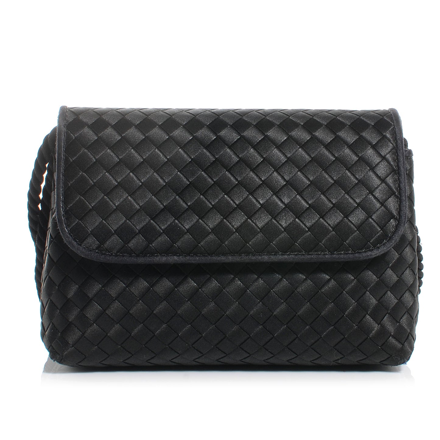 Vintage Woven Satin Evening Bag Black