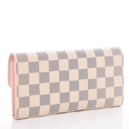 Louis Vuitton Damier Azur Emilie Wallet Rose Ballerine 3 of 7