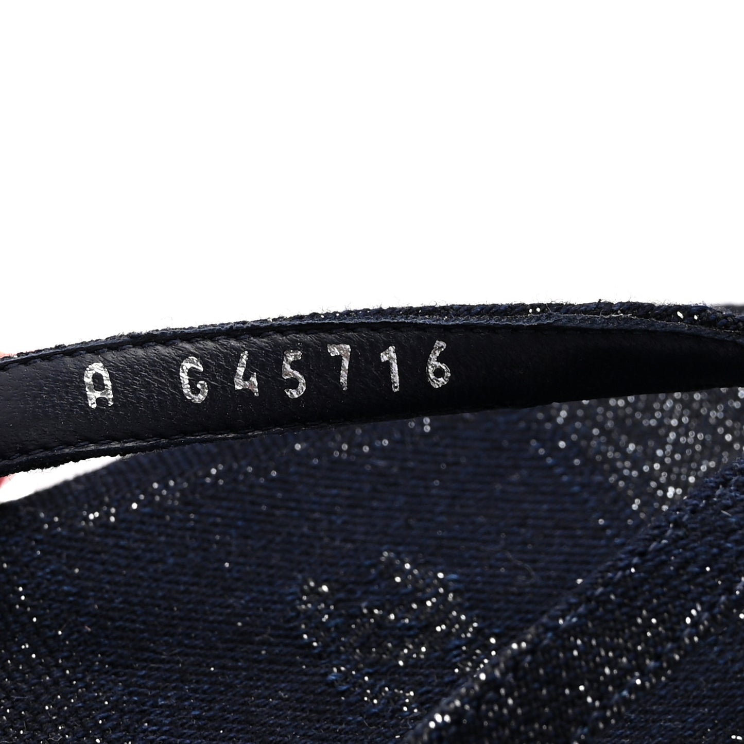 Cotton SIlk Crystal CC Thong Sandals 36.5 Dark Blue Silver