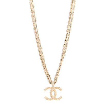 Chanel Crystal CC Multi Strand Chain Necklace Gold 1 of 4