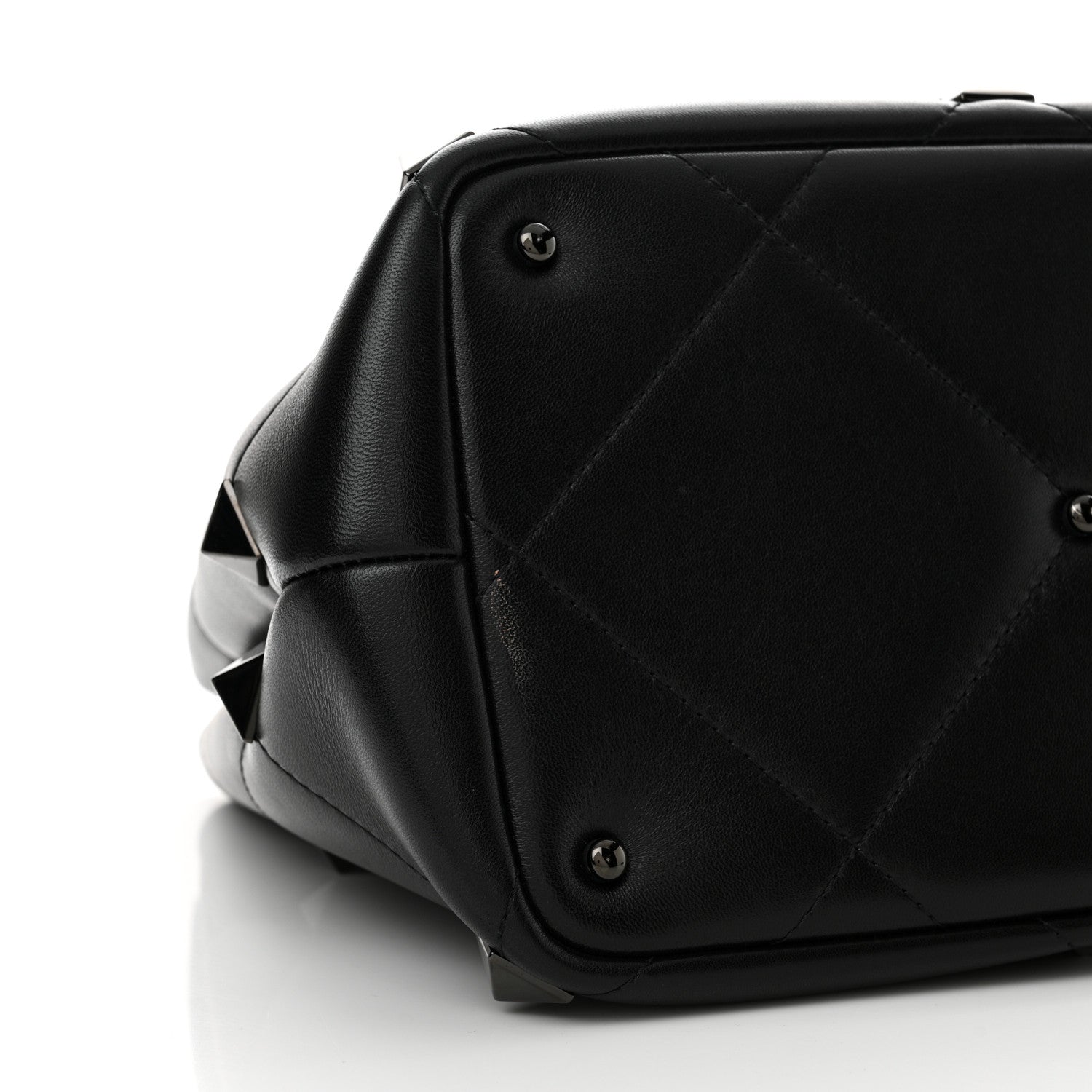 Valentino Garavani Nappa Monochrome Roman Stud The Handle Bag Black 9 of 12