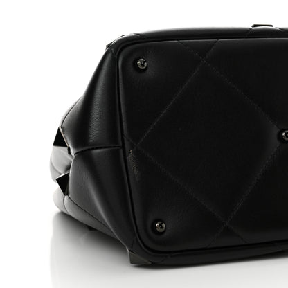 Valentino Garavani Nappa Monochrome Roman Stud The Handle Bag Black 9 of 12