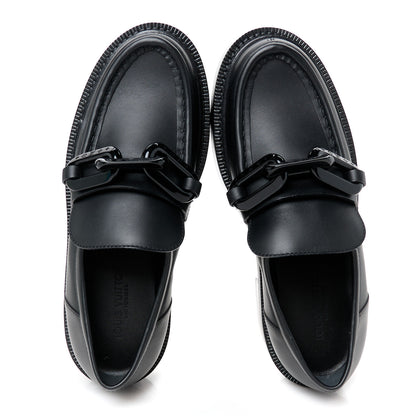 Louis Vuitton Calfskin Oversized Chain Academy Loafers 37 Black 2 of 8