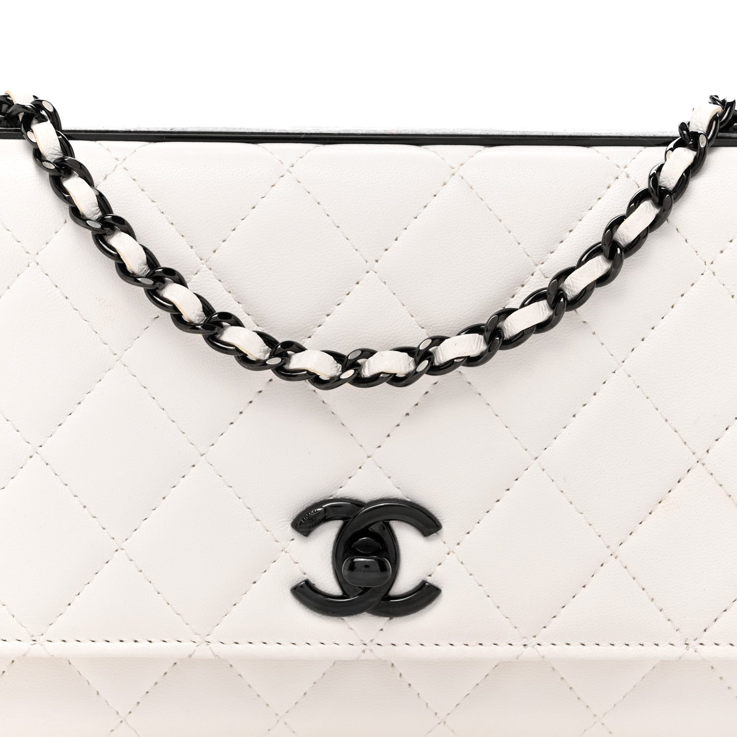 Chanel Lambskin Quilted Mini Trendy CC Wallet On Chain WOC White 9 of 11