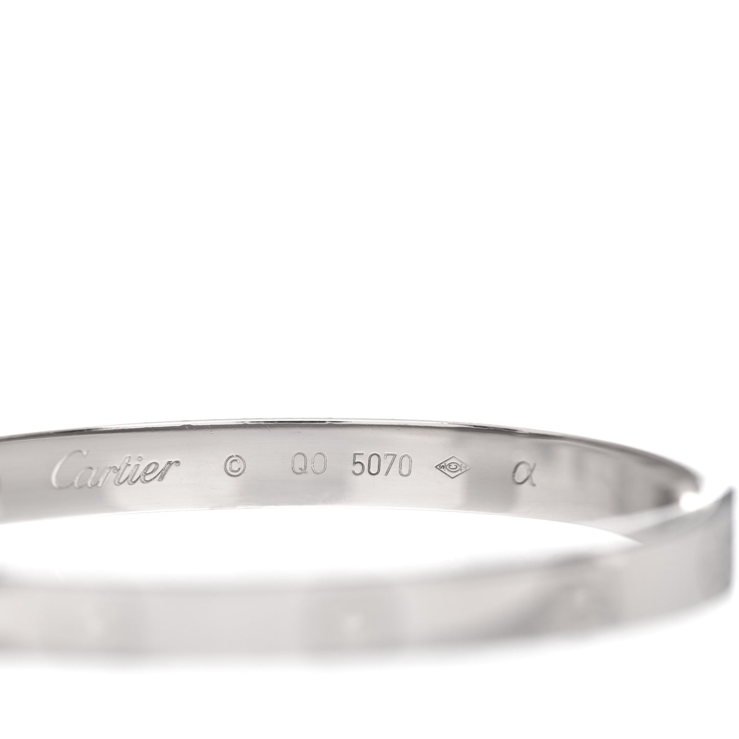 18K White Gold LOVE Bracelet 17