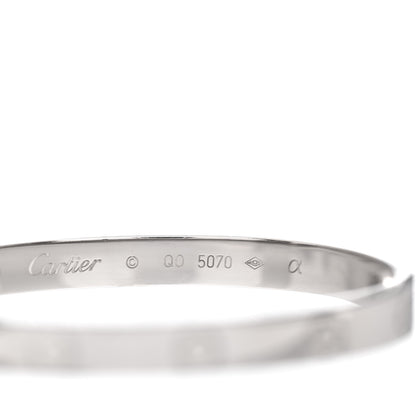 Cartier 18K White Gold LOVE Bracelet 17 5 of 7