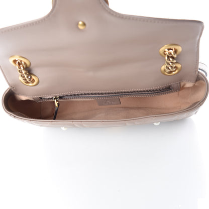 Gucci Calfskin Matelasse Studded Mini Pearly GG Marmont Shoulder Bag Porcelain Rose 7 of 9