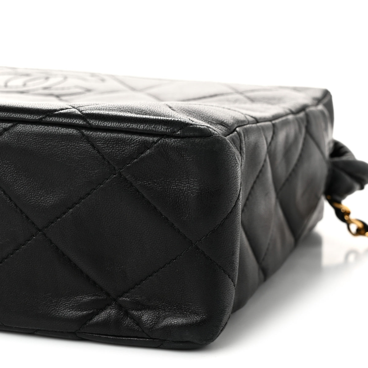 Lambskin Quilted Messenger Bag Black