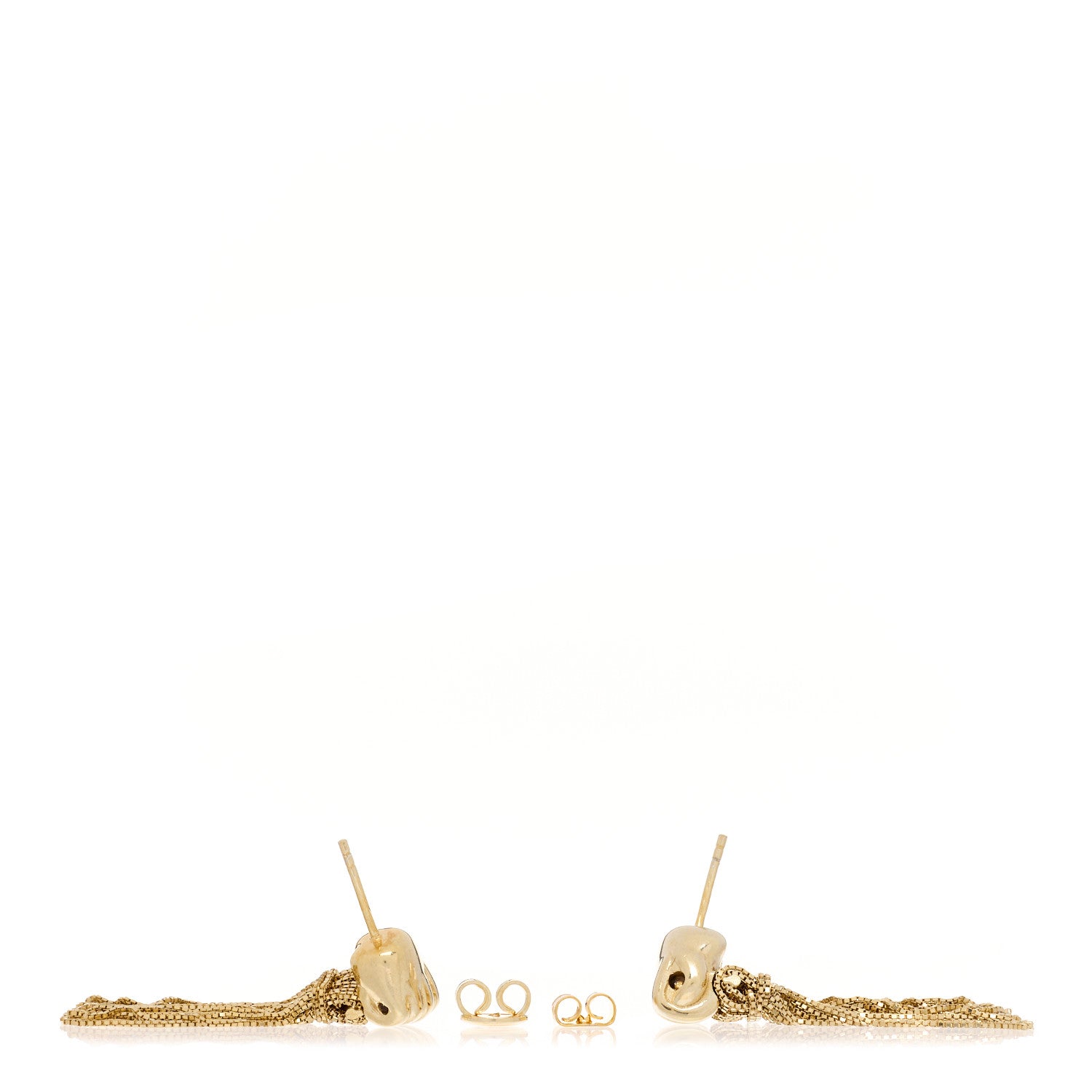 Bottega Veneta Sterling Silver Tassel Drop Earrings Gold 3 of 4