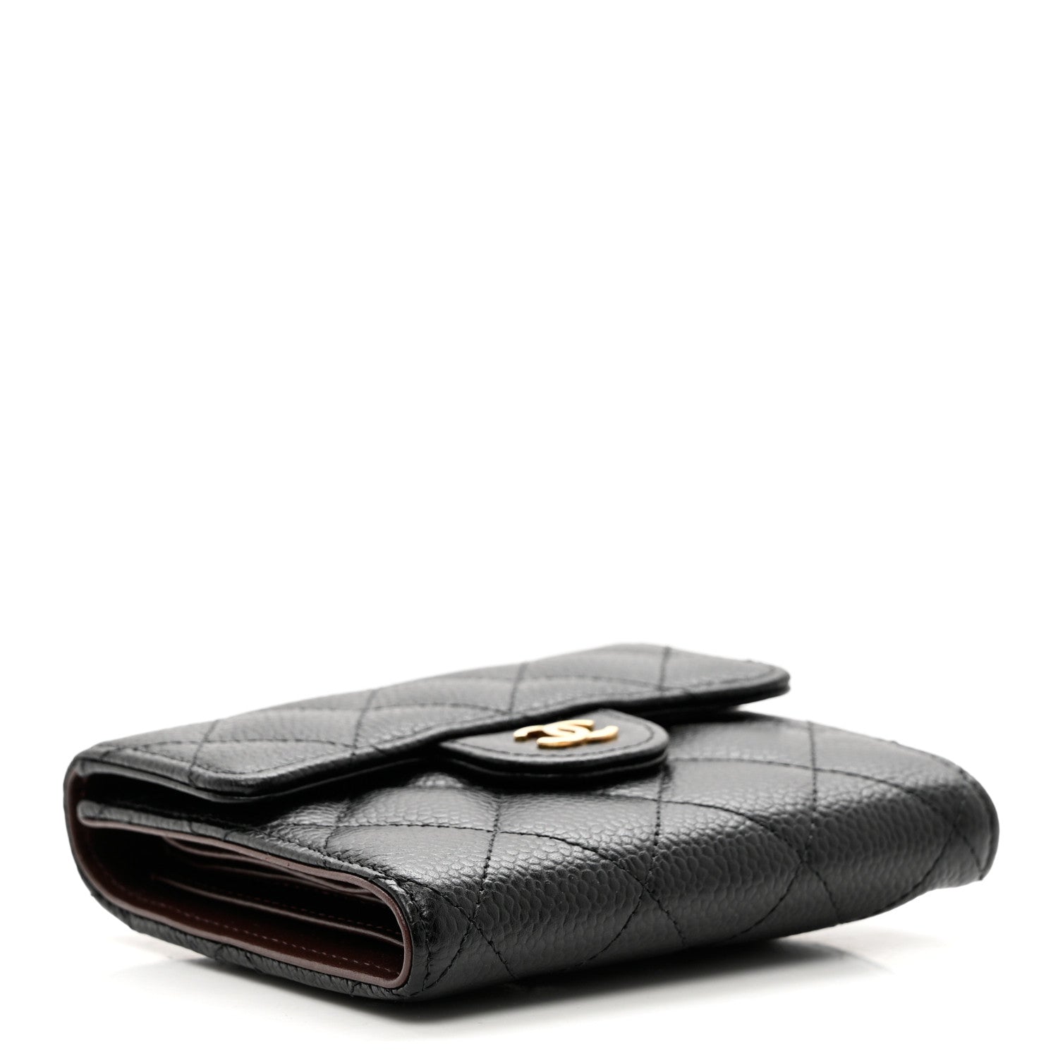 Chanel Caviar Quilted Compact Flap Wallet Black 4 of 9