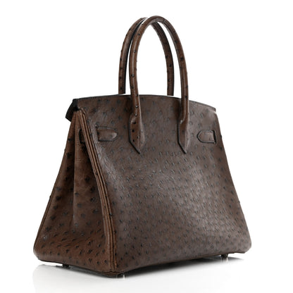 Hermes Ostrich Birkin 30 Chocolate 3 of 16