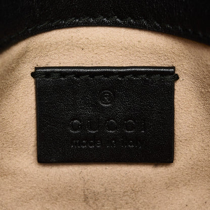 Gucci Calfskin Matelasse Super Mini GG Marmont Shoulder Bag Black 11 of 21