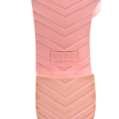 Gucci Rubber Gucci Logo Womens Platform 20/60mm Slide Sandals 36 Wild Rose 7 of 8
