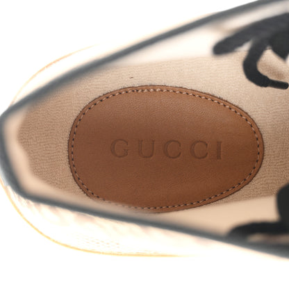 Gucci Monogram Jumbo GG New Lace Papin Mens Tortuga High Top Sneakers 8 Camel Ebony Black 8 of 10