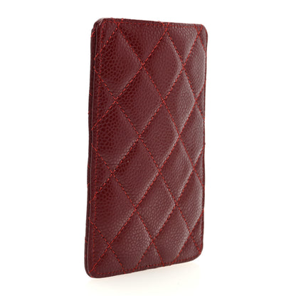 Chanel Caviar Quilted Phone Holder Dark Red 3 of 7