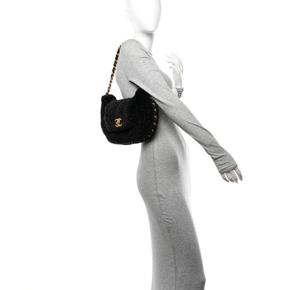 Chanel Shearling Quilted Hobo Black 2 of 10