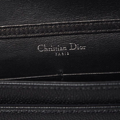 Christian Dior Grained Calfskin Diorama Wallet on Chain Pouch Black 6 of 9