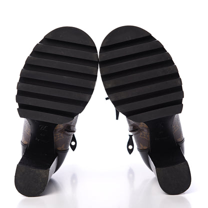 Louis Vuitton Patent Calfskin Monogram Star Trail Ankle Boots 40 Black 5 of 9