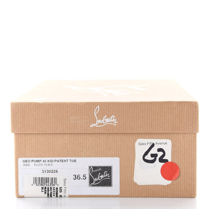Christian Louboutin Kid Patent Geo 45 Pumps 36.5 Nude 9 of 9