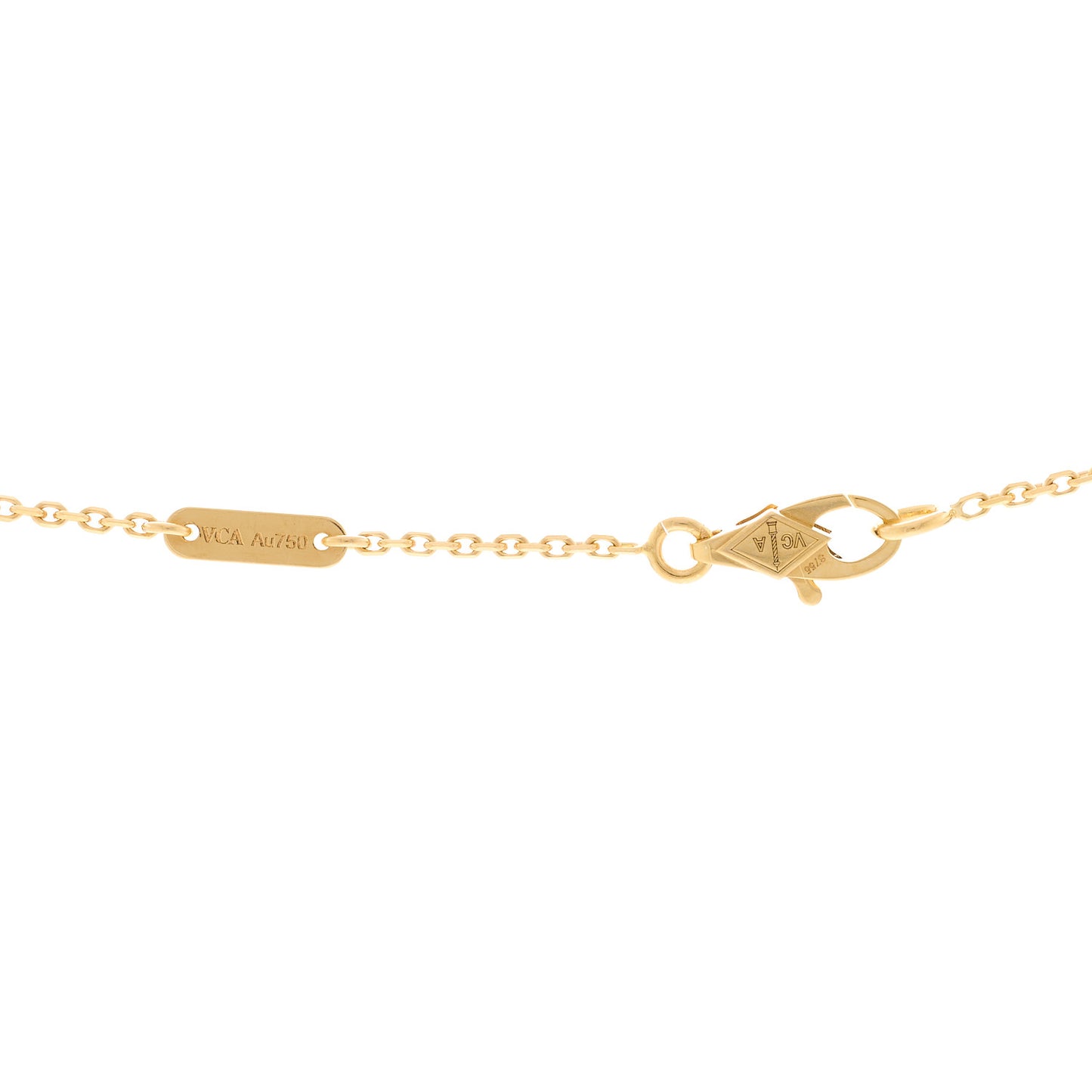 18K Yellow Gold Mother of Pearl Sweet Alhambra Pendant Necklace