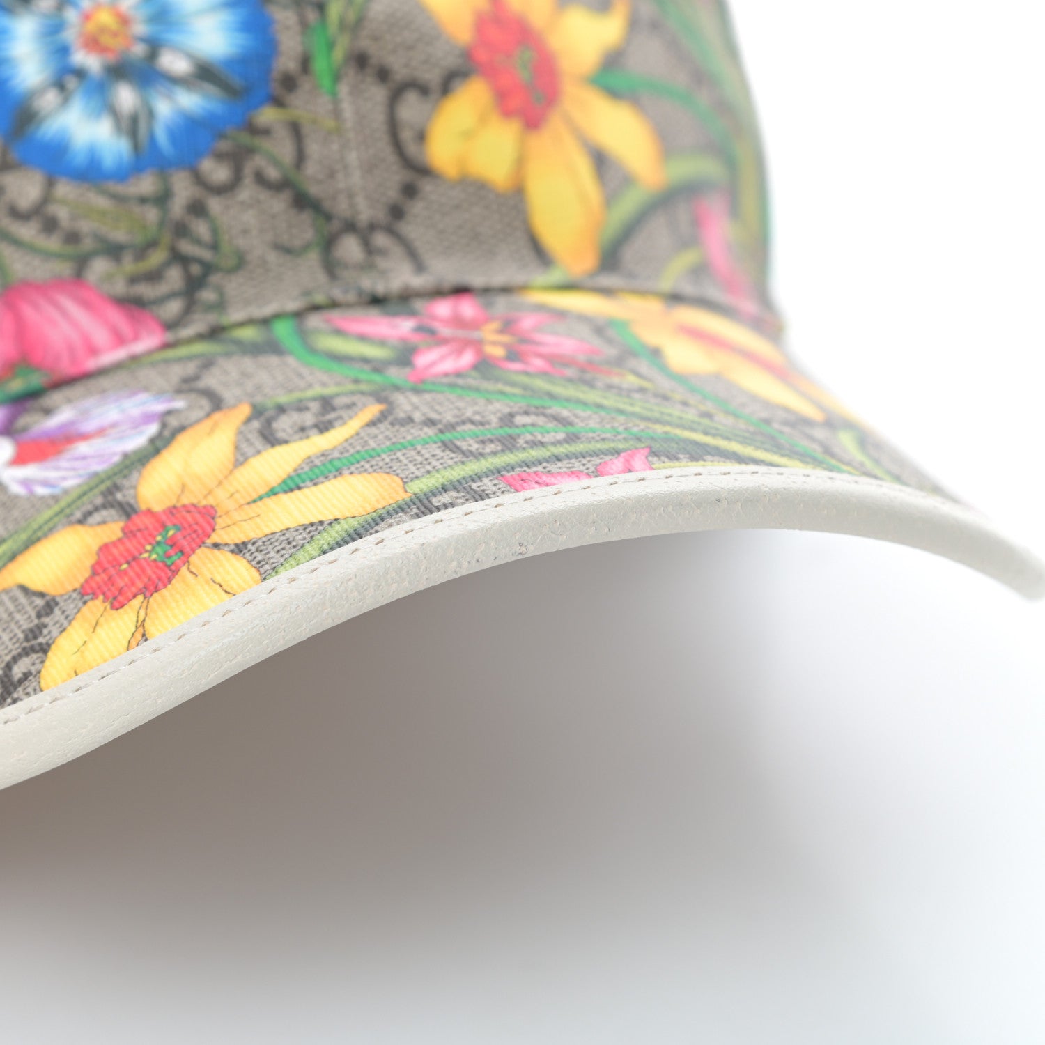 Gucci GG Supreme Flora Claudia Baseball Hat 56 S White 8 of 8