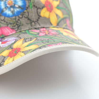 Gucci GG Supreme Flora Claudia Baseball Hat 56 S White 8 of 8