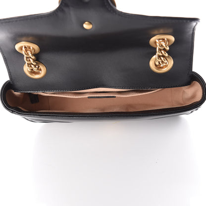 Gucci Calfskin Matelasse Mini GG Marmont Shoulder Bag Black 5 of 9
