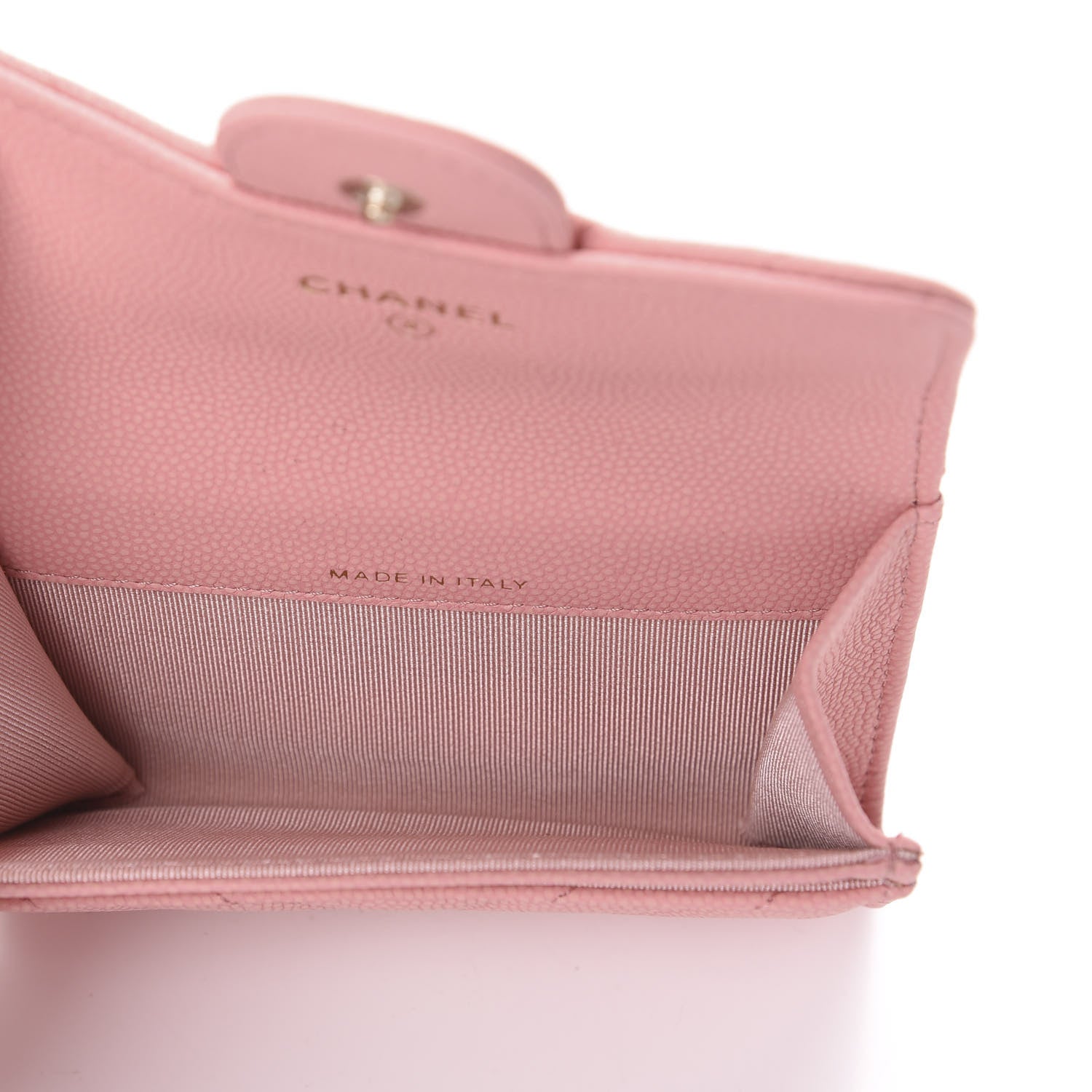 Chanel Matte Caviar Chevron Quilted Flap Card Holder Pink 5 of 8