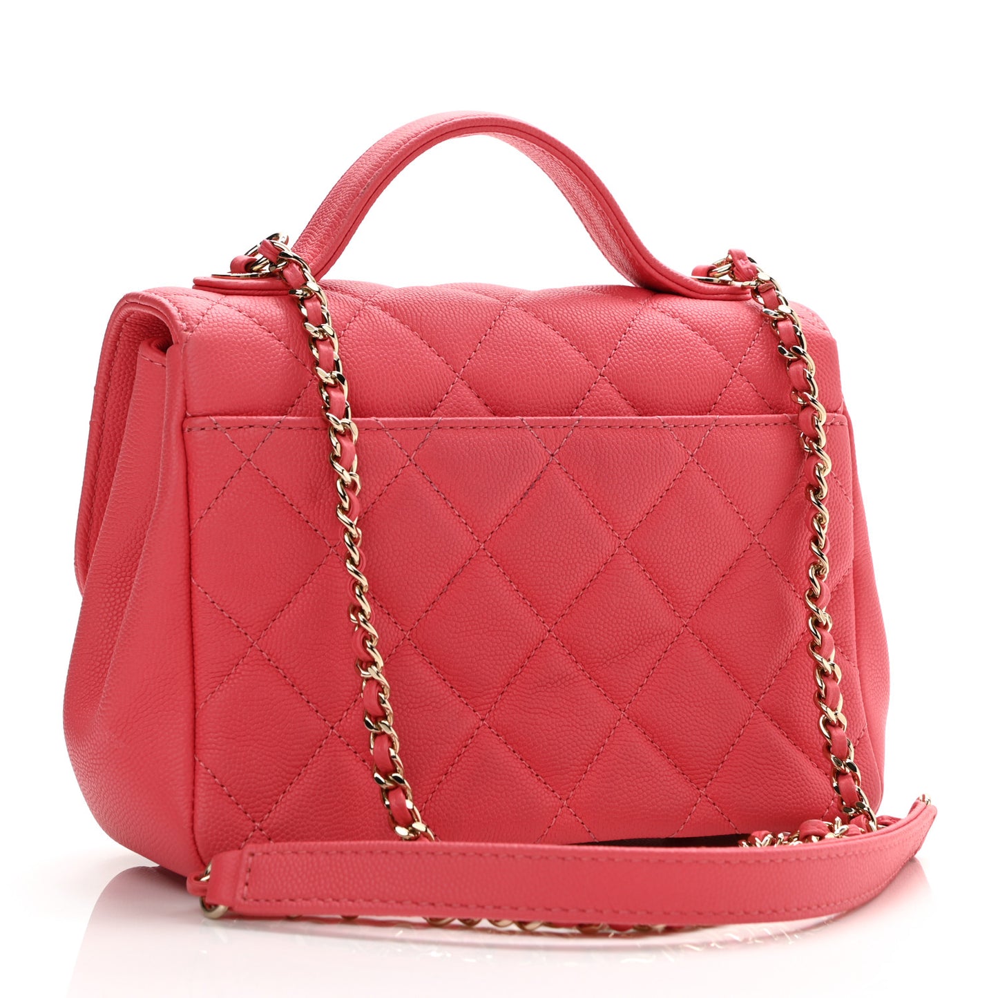 Caviar Quilted Small Business Affinity Flap Pink