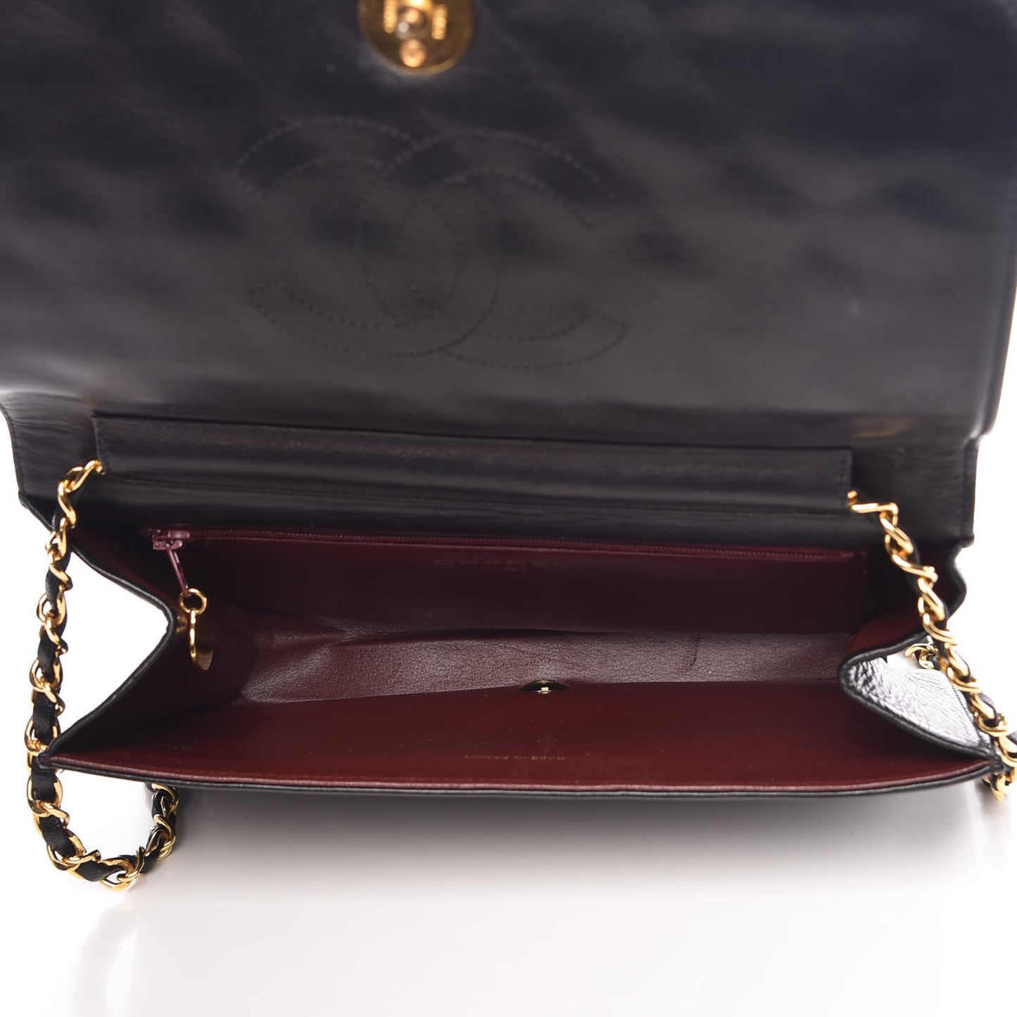 Lambskin Quilted Small Single Flap Black