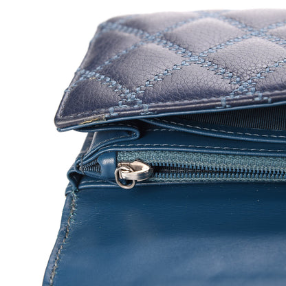 Chanel Calfskin Quilted Large Diamond CC Flap Wallet Navy 9 of 11