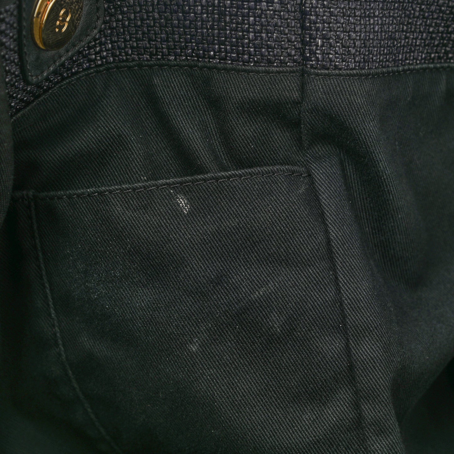 Woven Straw Raffia Large Deauville Tote Dark Blue