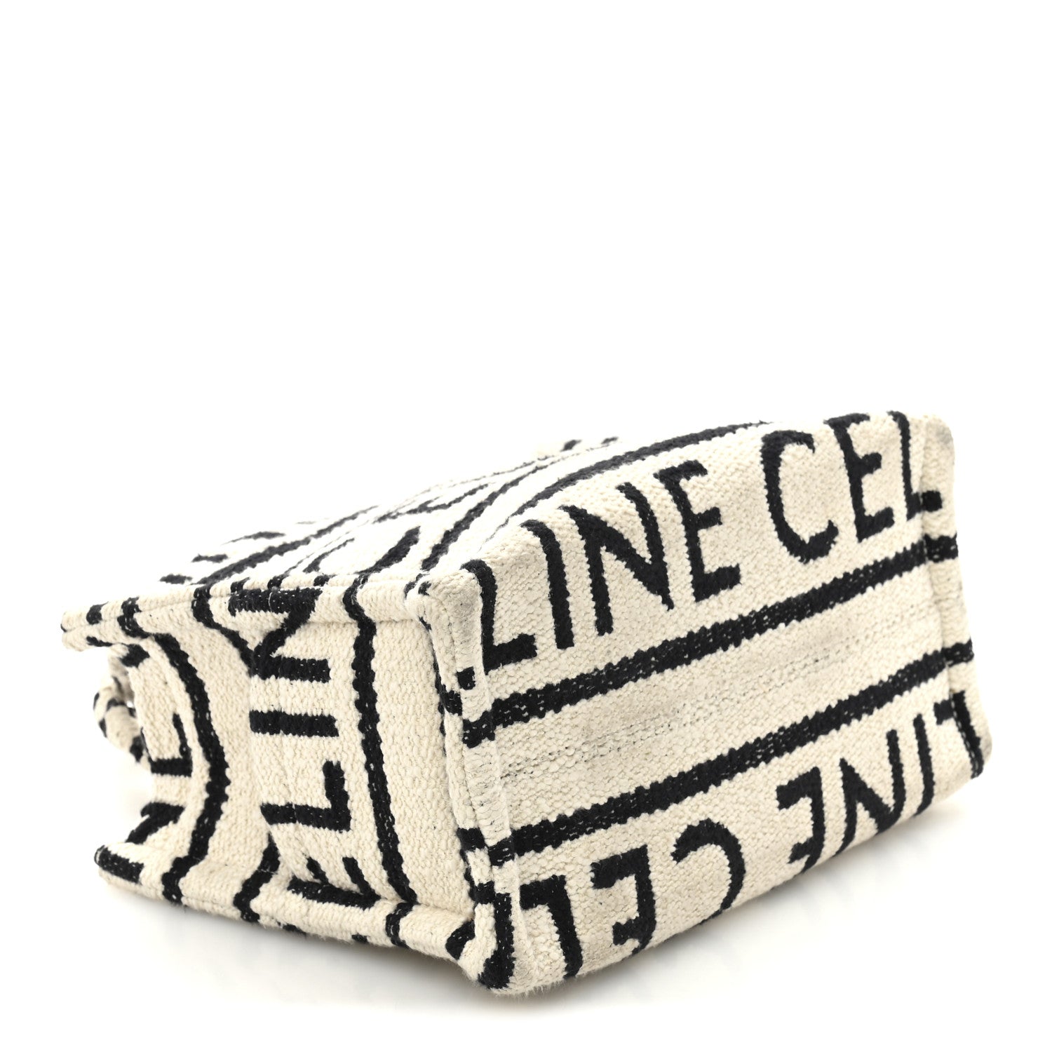 Celine Canvas Small All Over Cabas Thais White Black 4 of 11