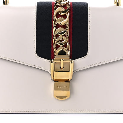 Gucci Calfskin Small Sylvie Shoulder Bag Off White 9 of 10