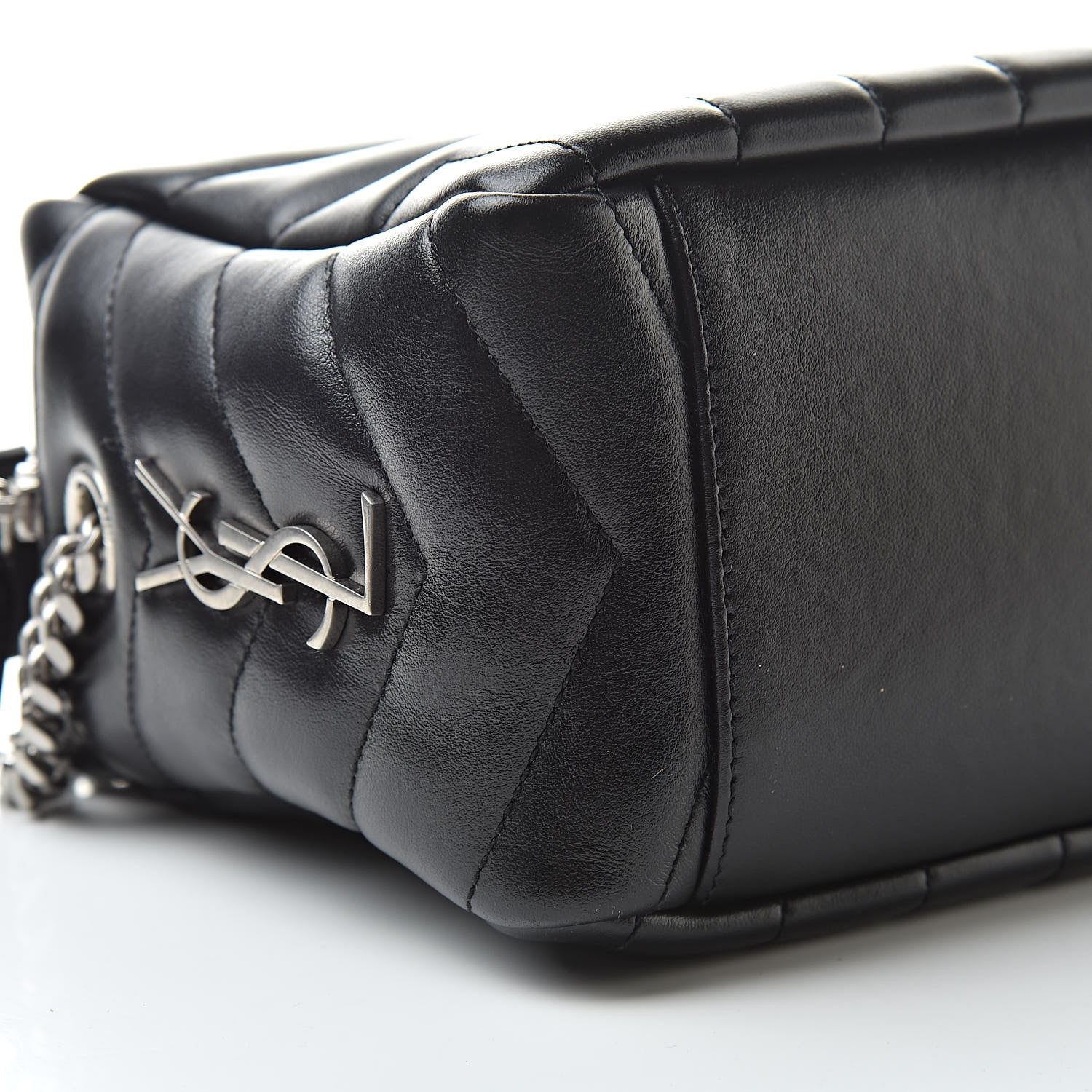Saint Laurent Calfskin Y Quilted Monogram Small Loulou Bowling Bag Black 9 of 11