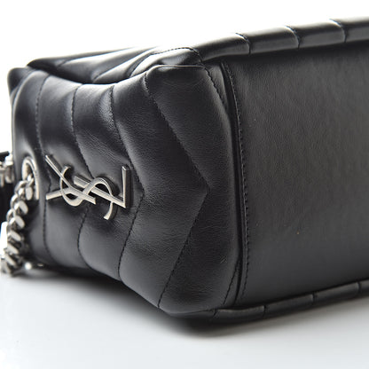 Saint Laurent Calfskin Y Quilted Monogram Small Loulou Bowling Bag Black 9 of 11