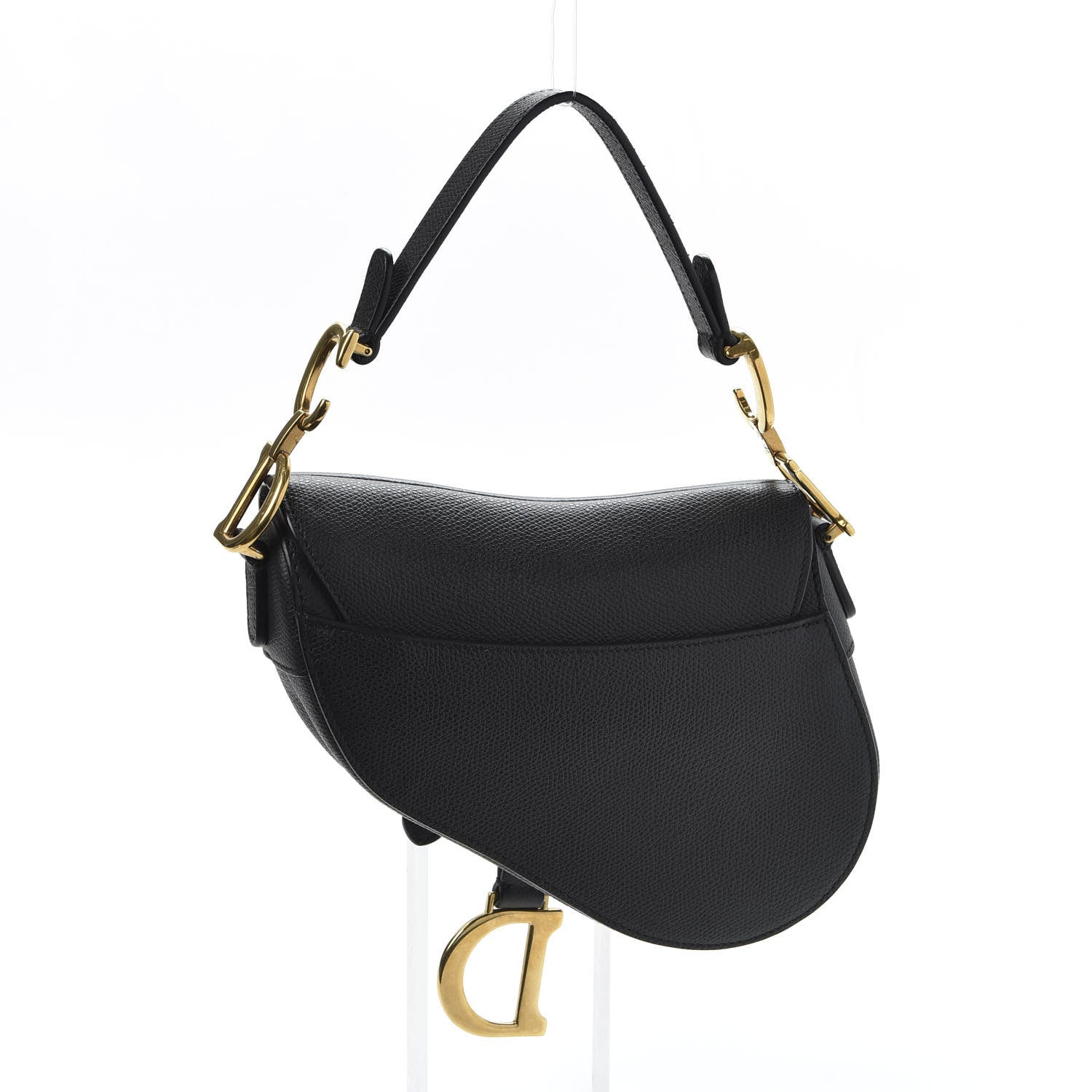 Christian Dior Grained Calfskin Mini Saddle Bag Black 2 of 11