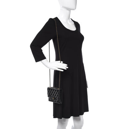 Chanel Patent Goatskin Quilted CC Eyelet Wallet On Chain WOC Black 2 of 12