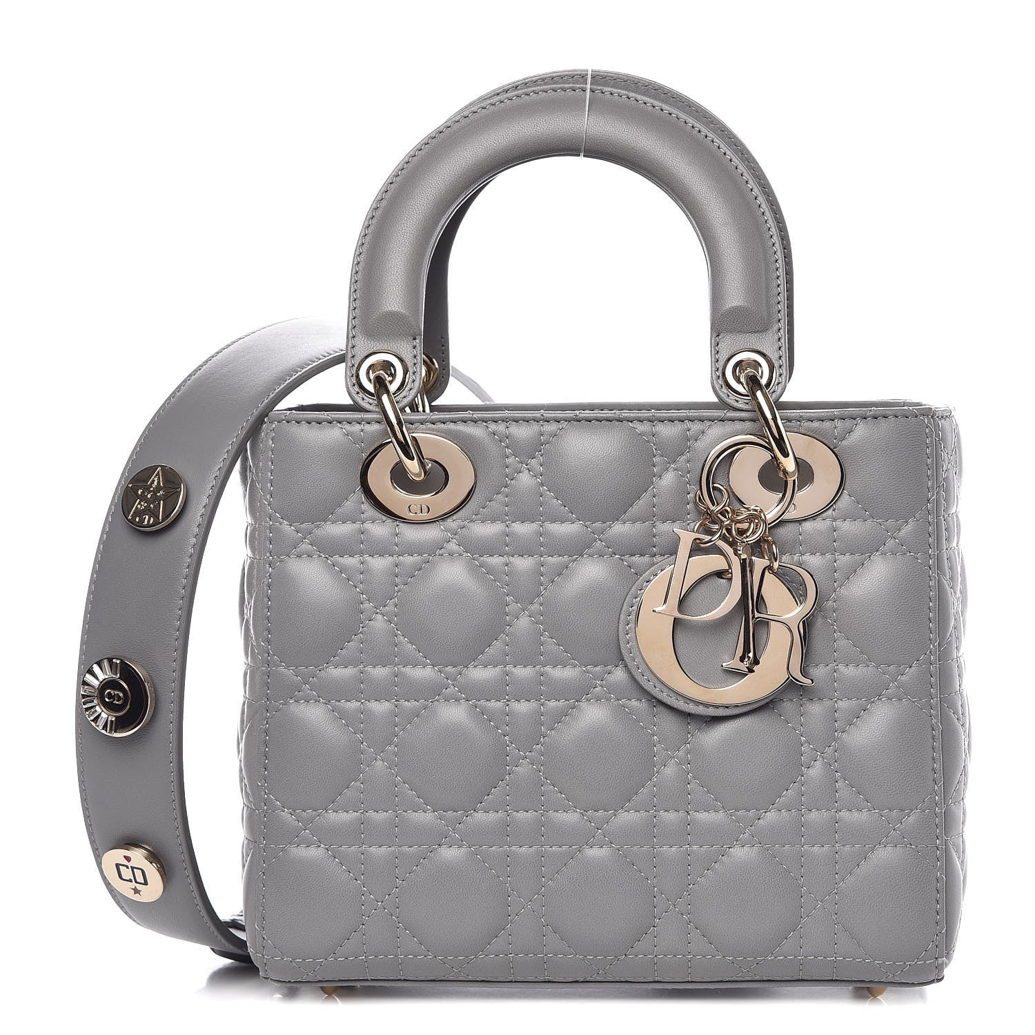 Christian Dior Lambskin Cannage Small My Lady Dior Gris 1 of 9