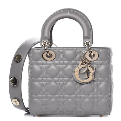 Christian Dior Lambskin Cannage Small My Lady Dior Gris 1 of 9