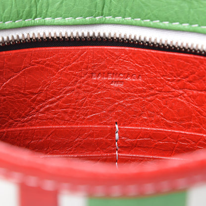 Balenciaga Veau Arena Multicolore Bazar Strap Clutch Green Blue Red White 6 of 10
