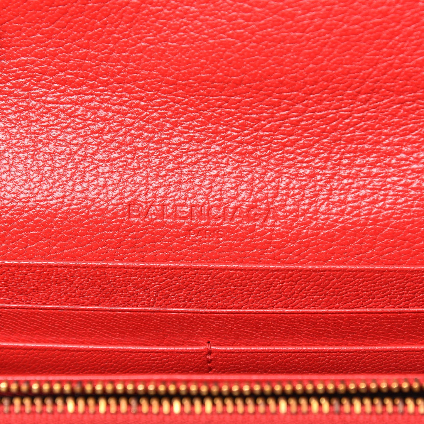 Chevre Gold Metallic Edge Hardware Money Wallet Rouge Grenade
