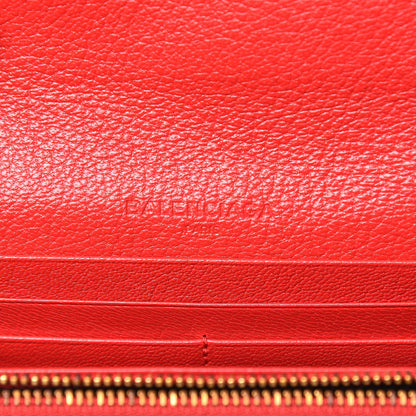 Balenciaga Chevre Gold Metallic Edge Hardware Money Wallet Rouge Grenade 6 of 8
