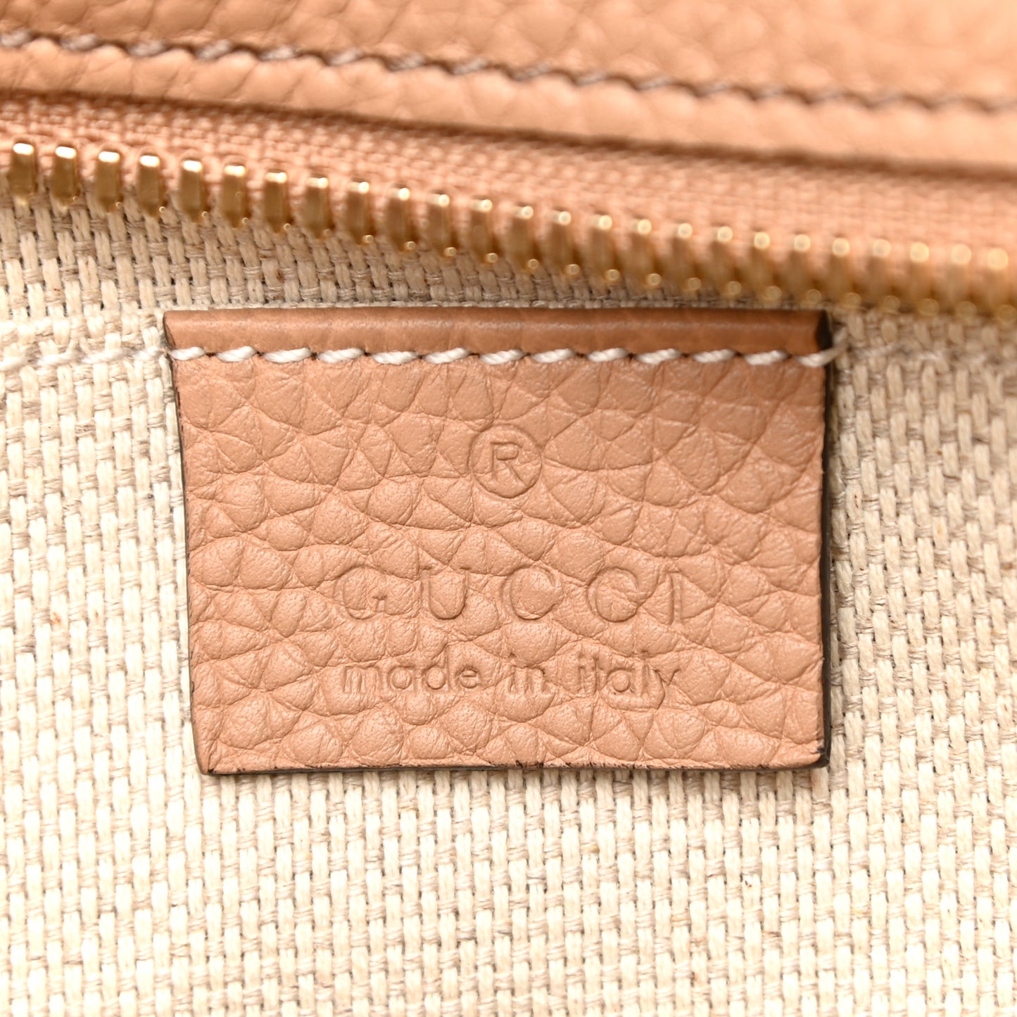 Pebbled Calfskin Small Soho Disco Bag Camelia