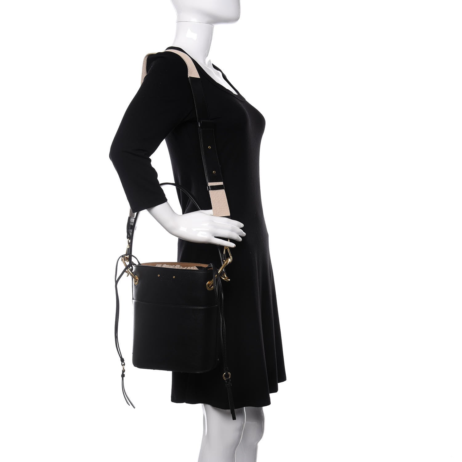 Chloe Smooth Calfskin Small Roy Bucket Bag Black 2 of 17