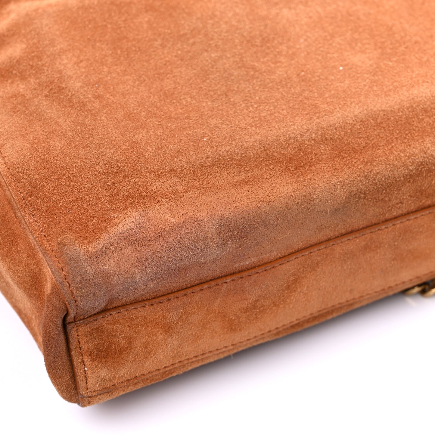 Smooth Calfskin Suede Medium Reversible Monogram Kate Satchel Light Ochre