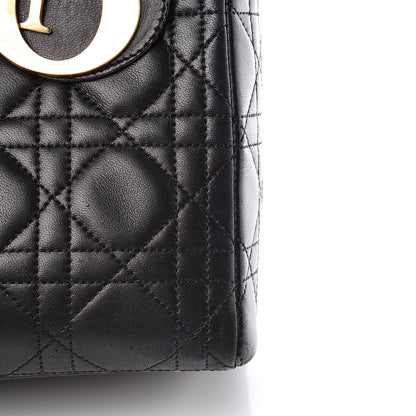 Christian Dior Lambskin Cannage Medium Lady Dior Black 12 of 13
